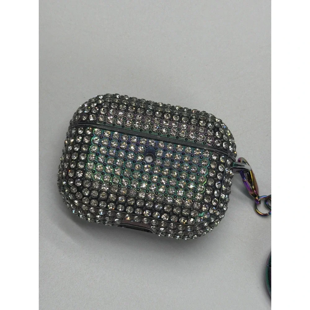 Sparkling Rhinestone Airpods Pro Case Cover with Keychain‎ Rainbow